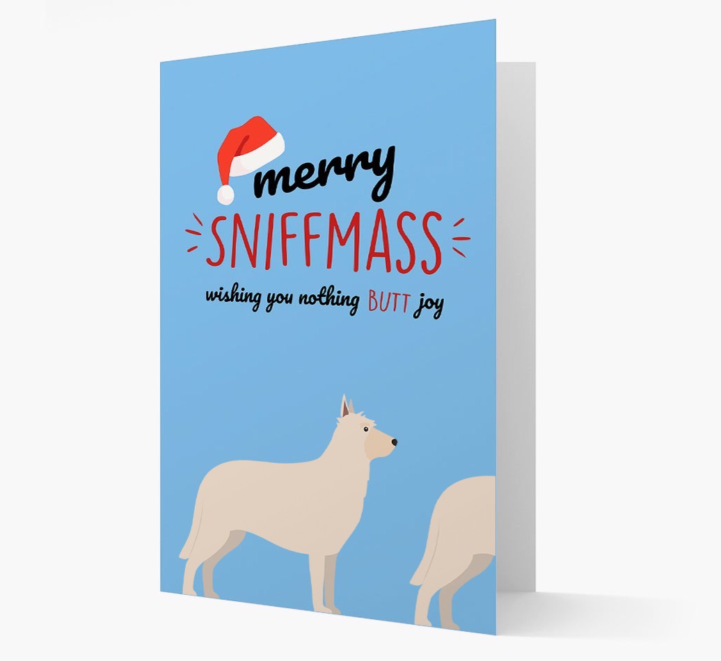 'Merry Sniffmass' - Personalized {breedFullName} Christmas Card