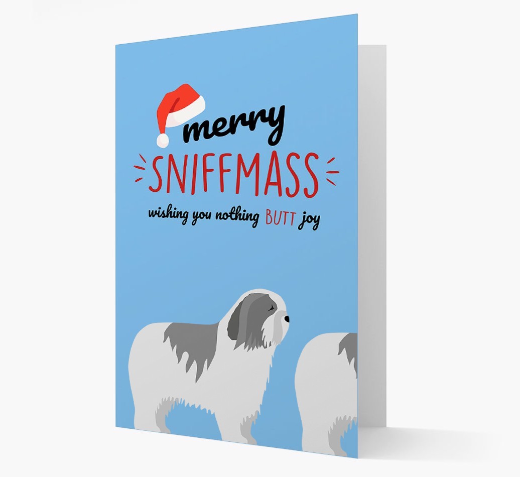 'Merry Sniffmass' - Personalized {breedFullName} Christmas Card