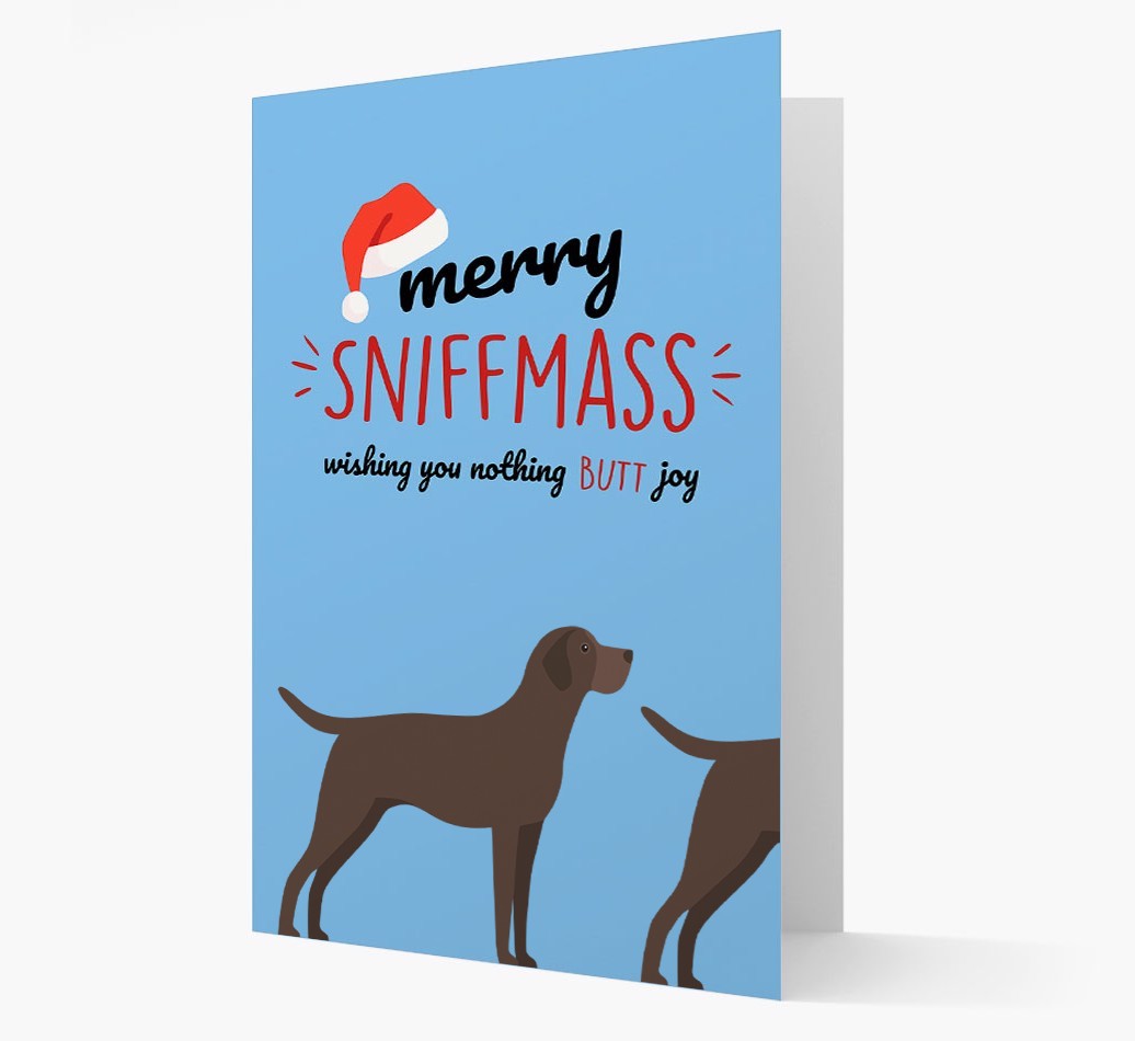 'Merry Sniffmass' - Personalized {breedFullName} Christmas Card