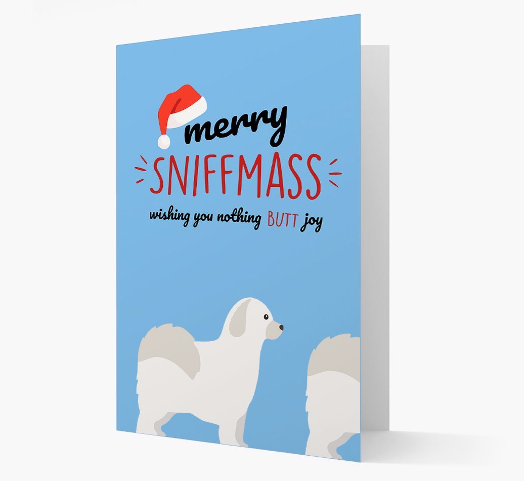 'Merry Sniffmass' - Personalized {breedFullName} Christmas Card