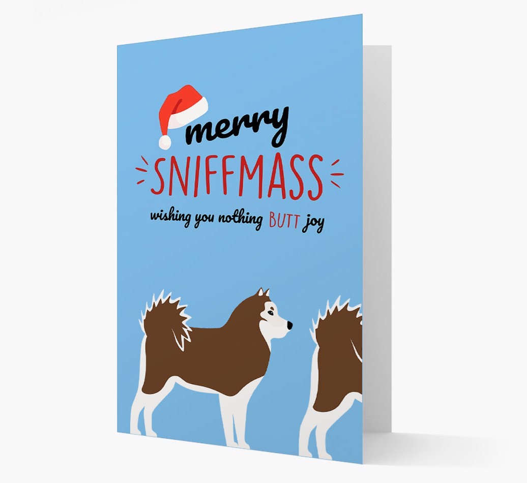 'Merry Sniffmass' - Personalized {breedFullName} Christmas Card