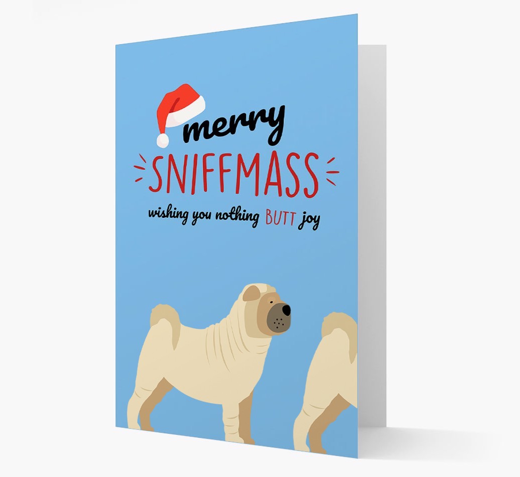 'Merry Sniffmass' - Personalised {breedFullName} Christmas Card