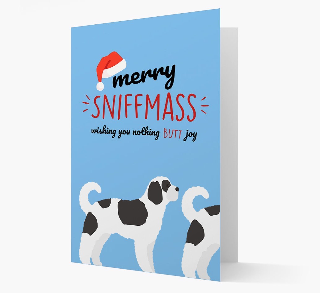 'Merry Sniffmass' - Personalized {breedFullName} Christmas Card