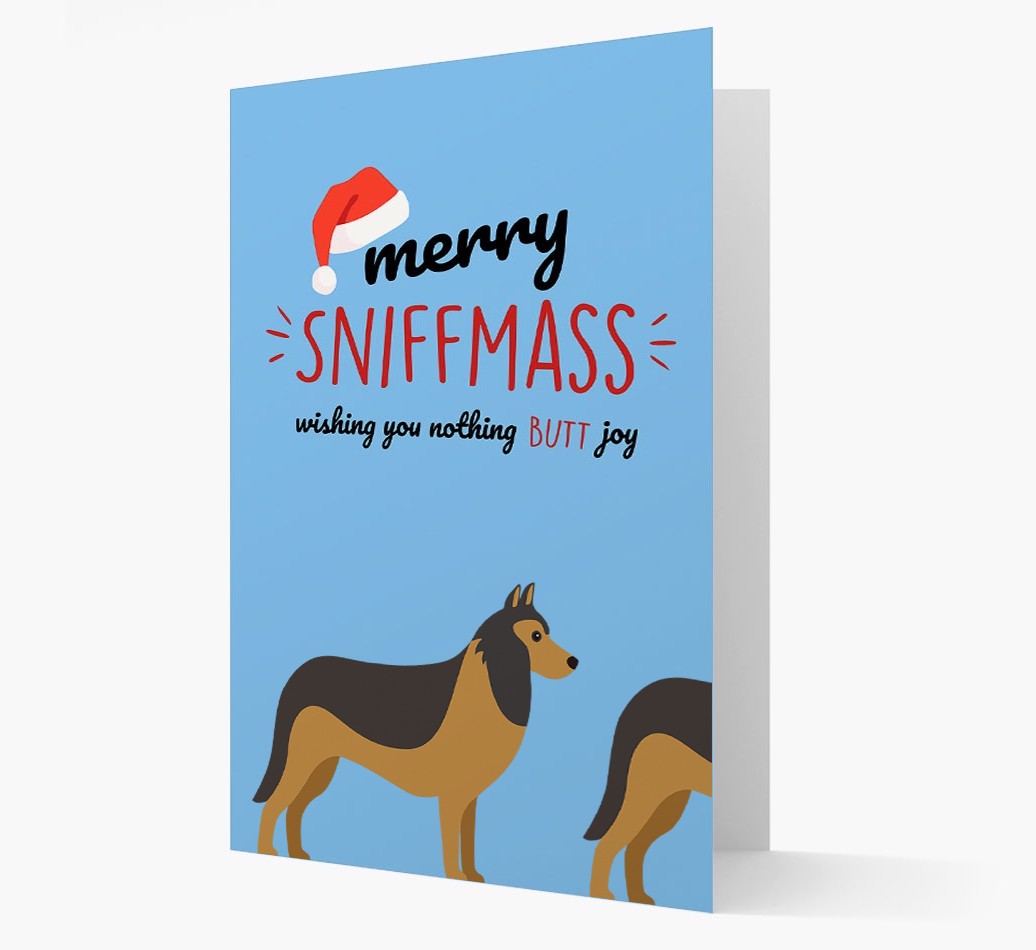 'Merry Sniffmass' - Personalized {breedFullName} Christmas Card