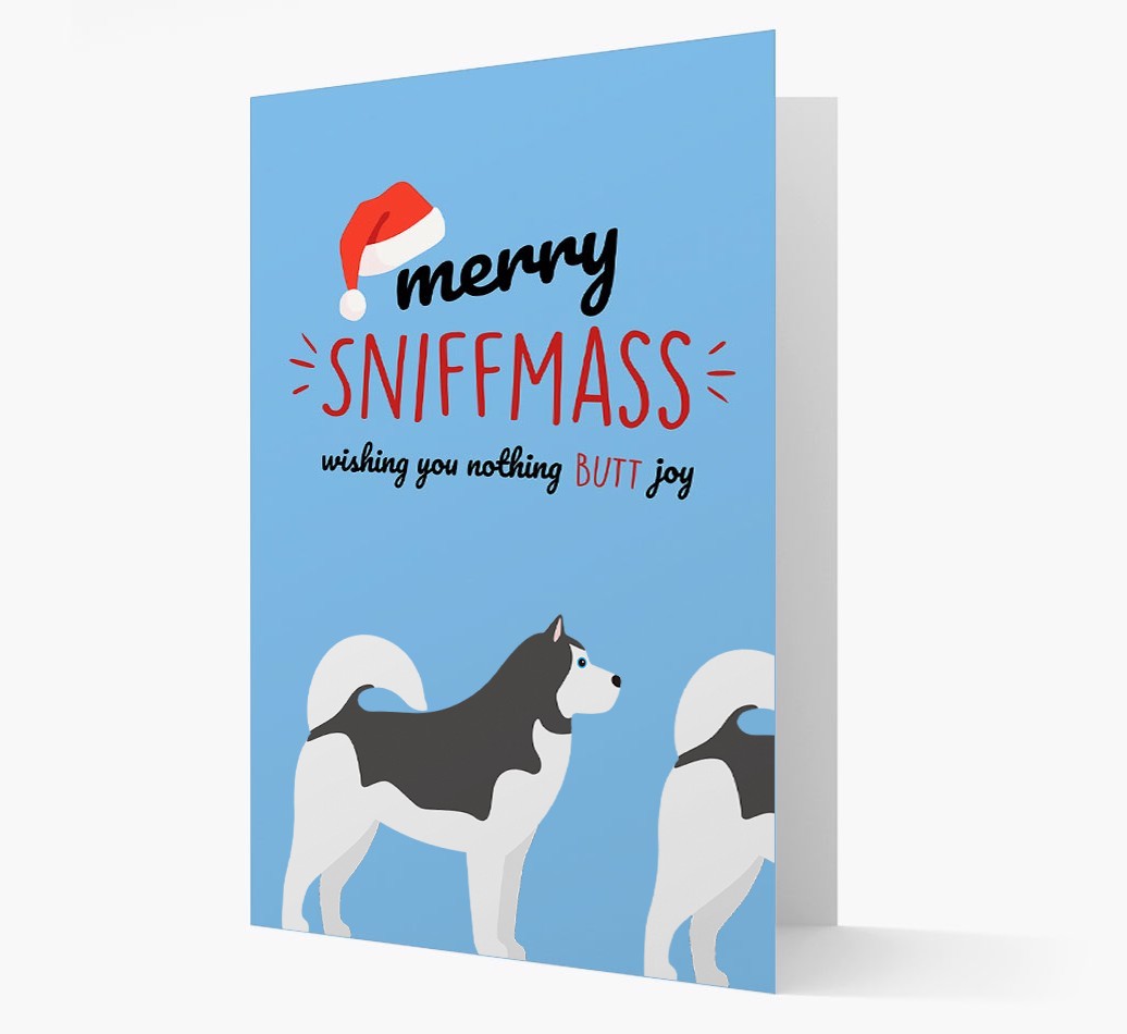 'Merry Sniffmass' - Personalized {breedFullName} Christmas Card