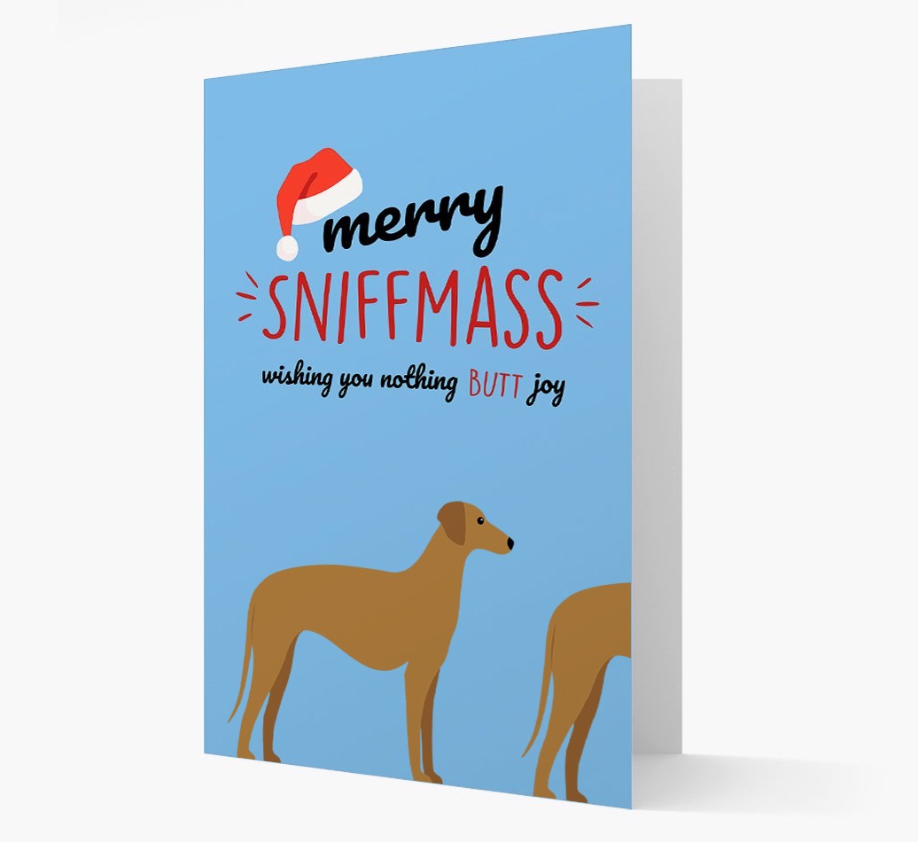 'Merry Sniffmass' - Personalized {breedFullName} Christmas Card