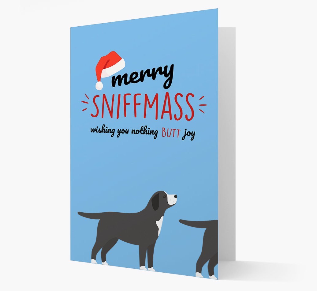 'Merry Sniffmass' - Personalized {breedFullName} Christmas Card