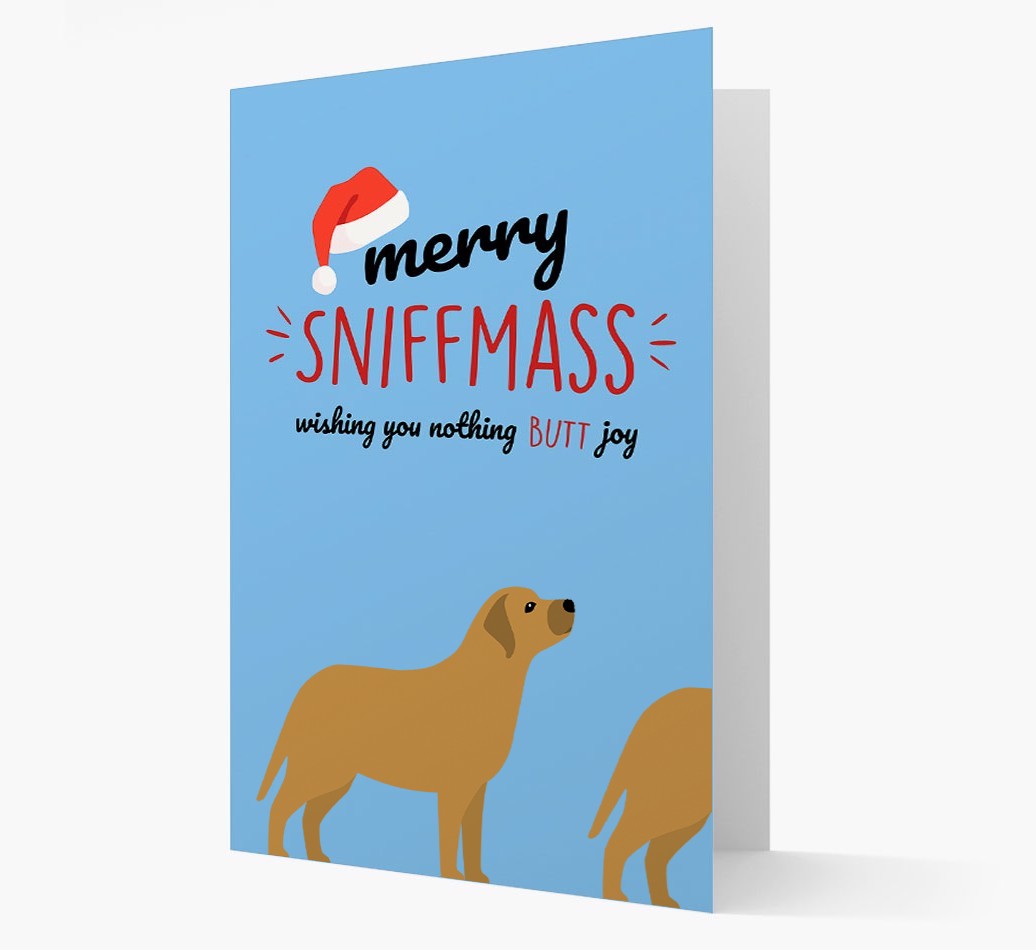 'Merry Sniffmass' - Personalized {breedFullName} Christmas Card