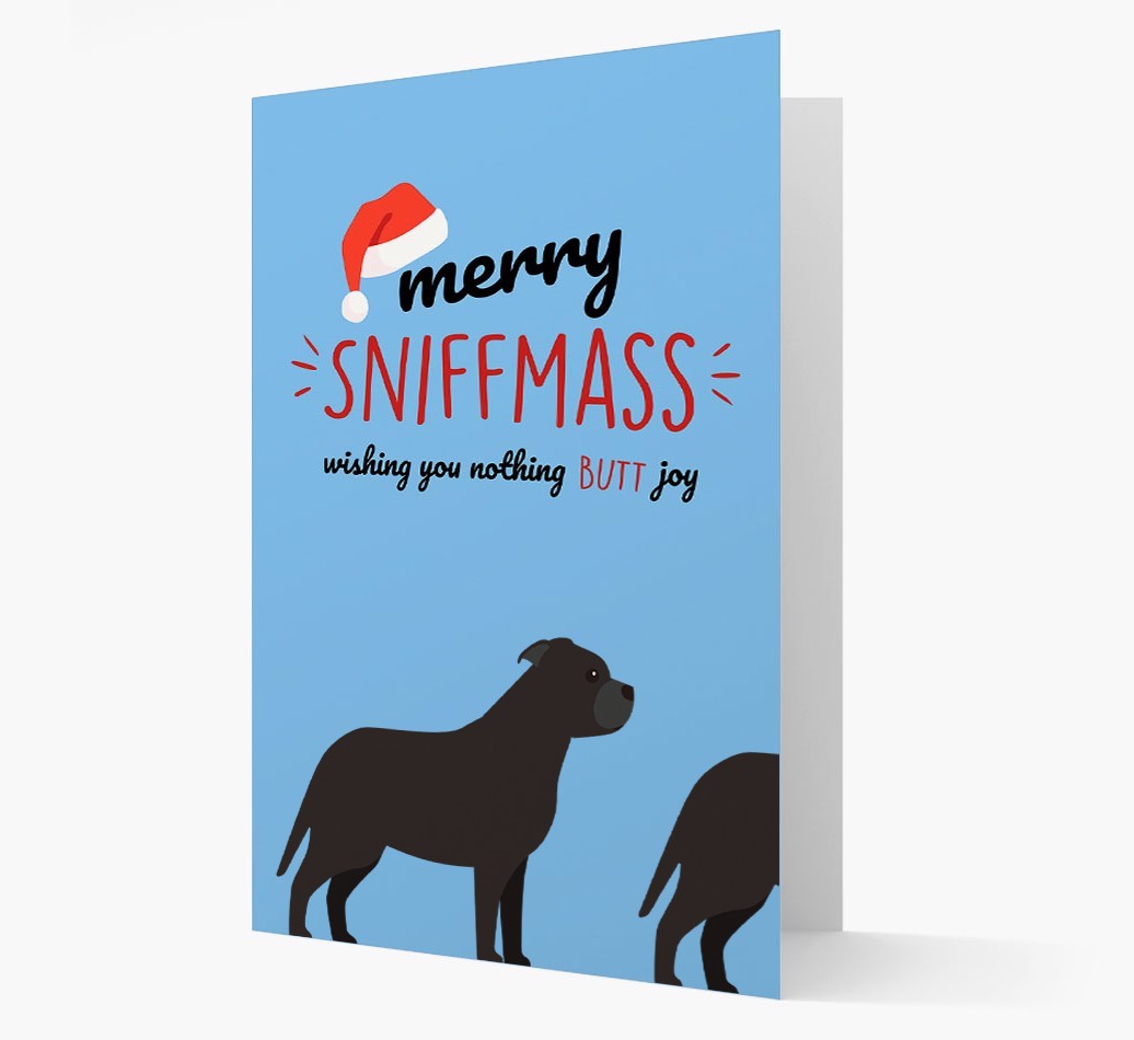 'Merry Sniffmass' - Personalized {breedFullName} Christmas Card