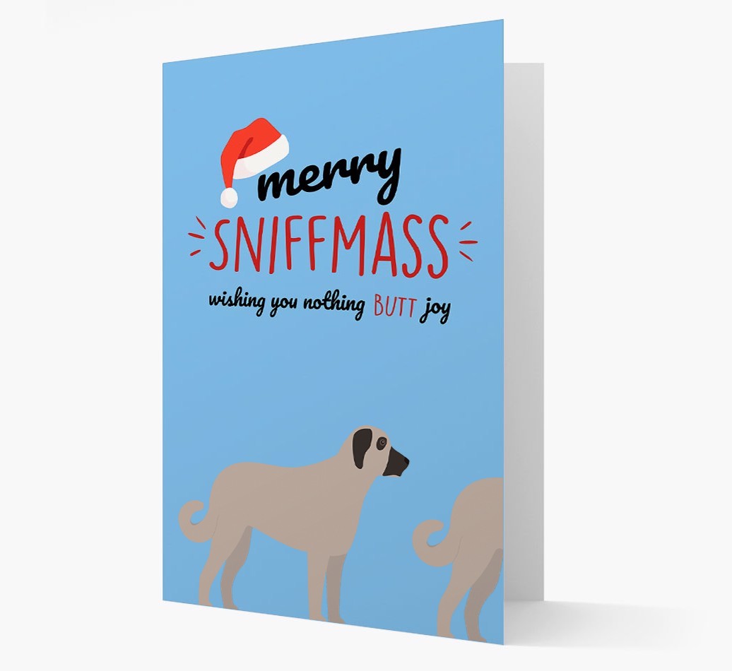 'Merry Sniffmass' - Personalized {breedFullName} Christmas Card