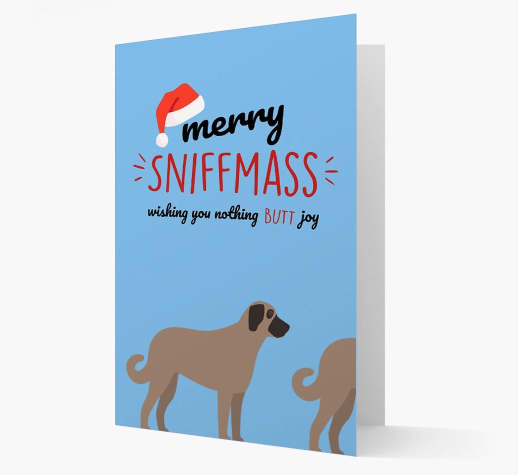 'Merry Sniffmass' - Personalized {breedFullName} Christmas Card