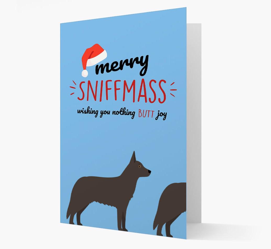'Merry Sniffmass' - Personalized {breedFullName} Christmas Card