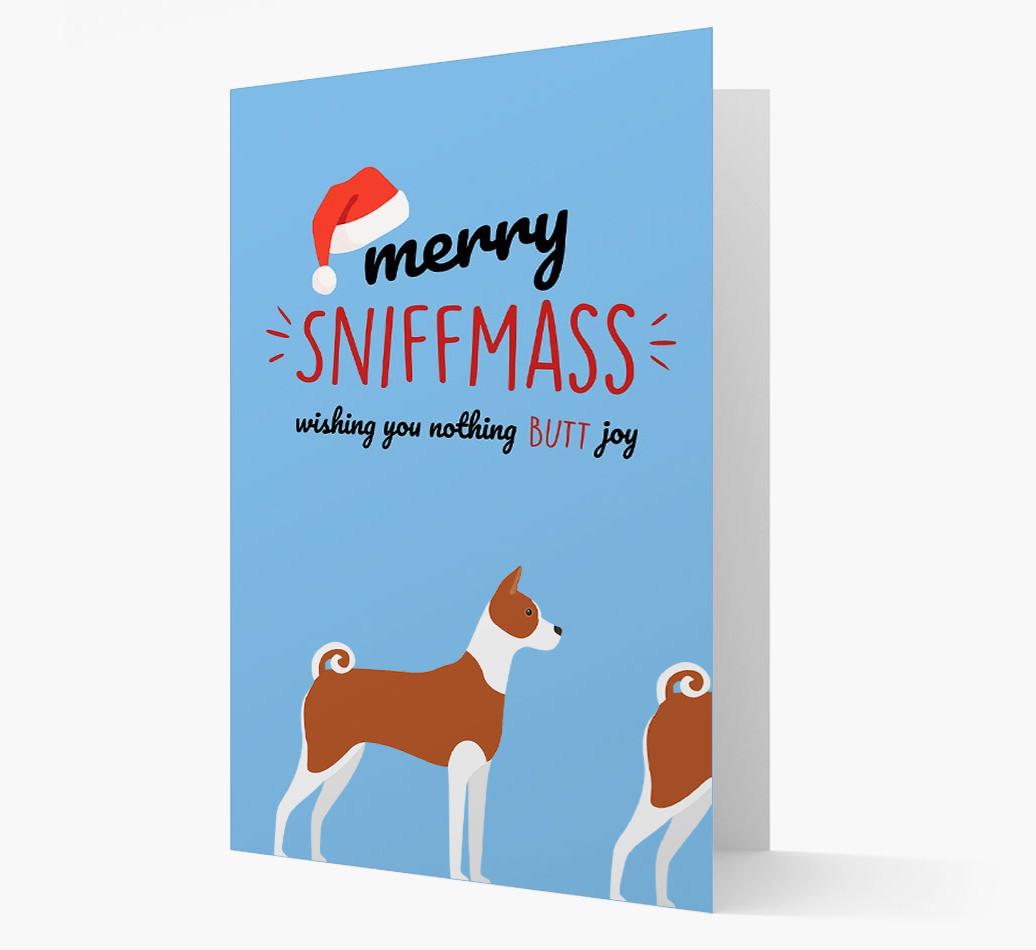 'Merry Sniffmass' - Personalized {breedFullName} Christmas Card
