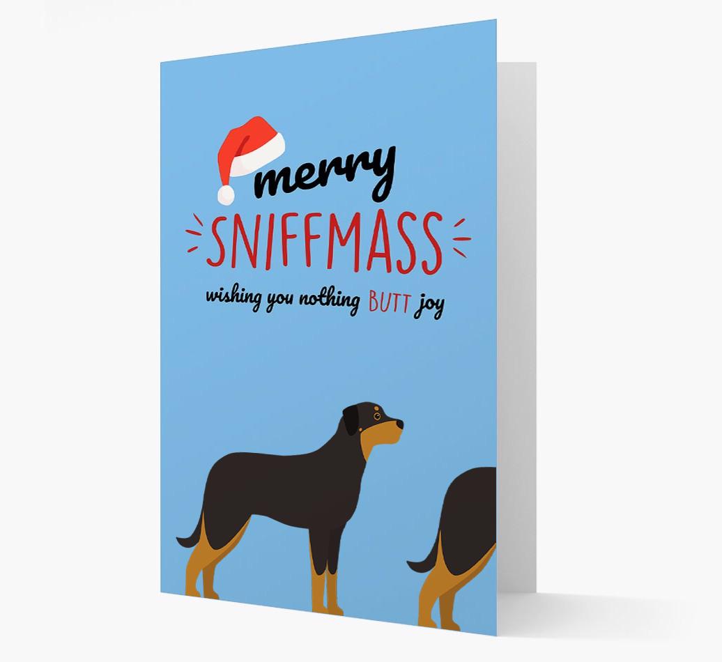 'Merry Sniffmass' - Personalized {breedFullName} Christmas Card