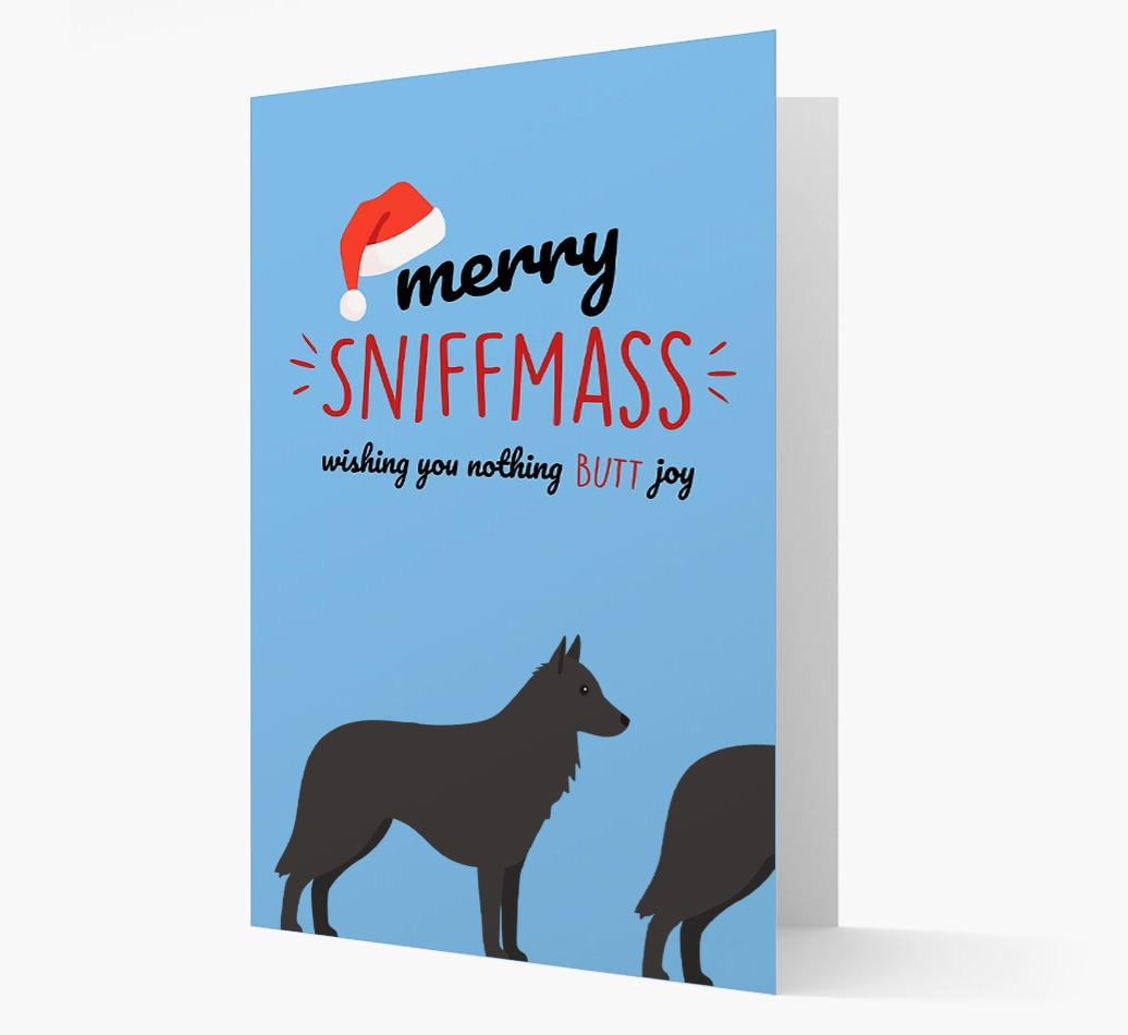 'Merry Sniffmass' - Personalized {breedFullName} Christmas Card