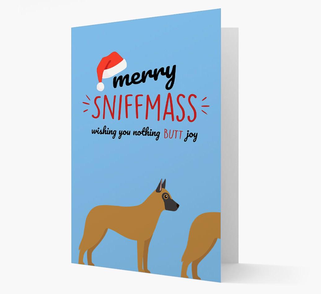 'Merry Sniffmass' - Personalized {breedFullName} Christmas Card