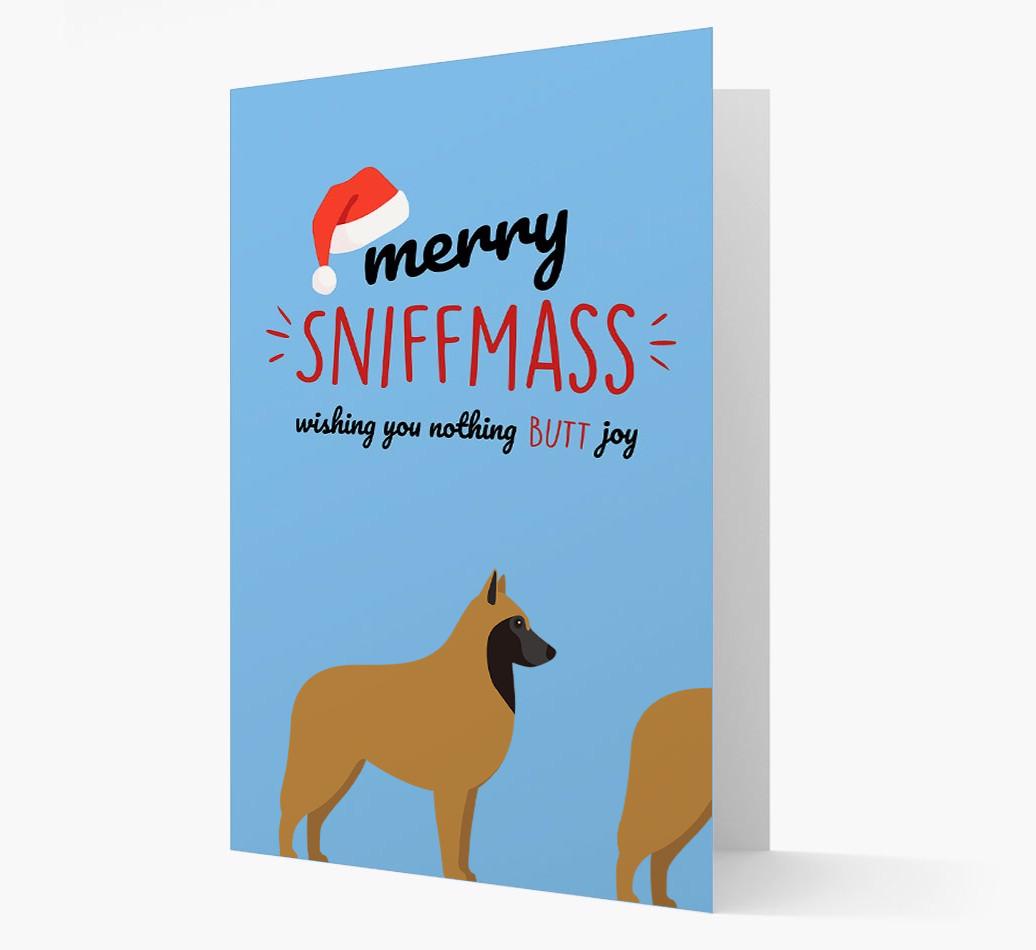 'Merry Sniffmass' - Personalized {breedFullName} Christmas Card