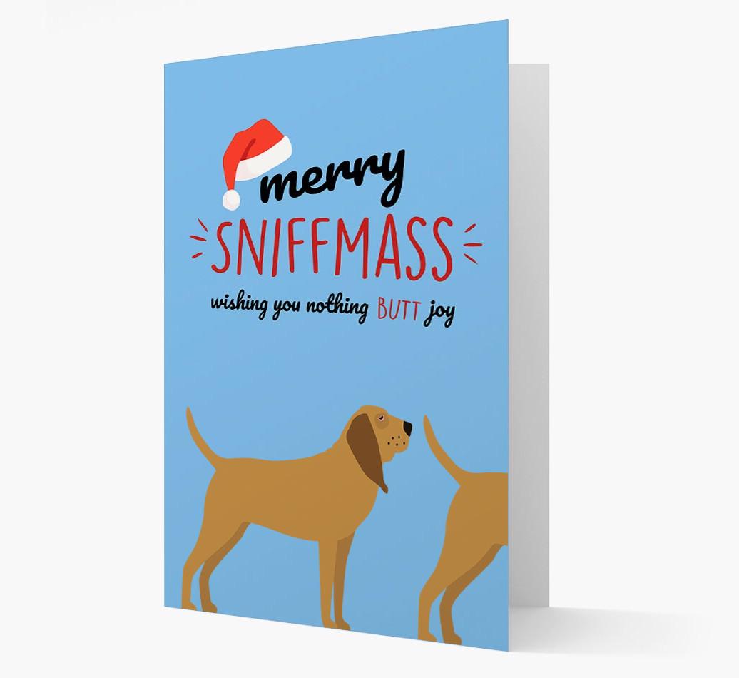 'Merry Sniffmass' - Personalized {breedFullName} Christmas Card