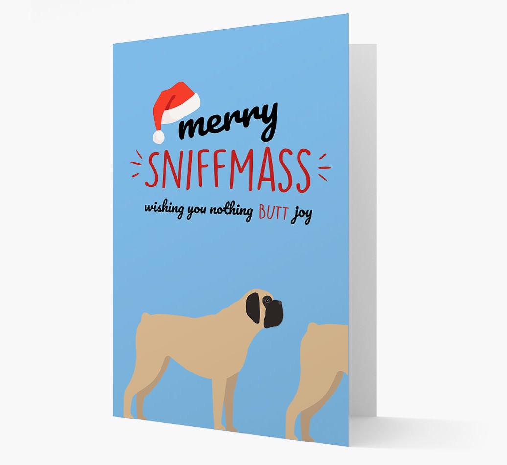 'Merry Sniffmass' - Personalized {breedFullName} Christmas Card