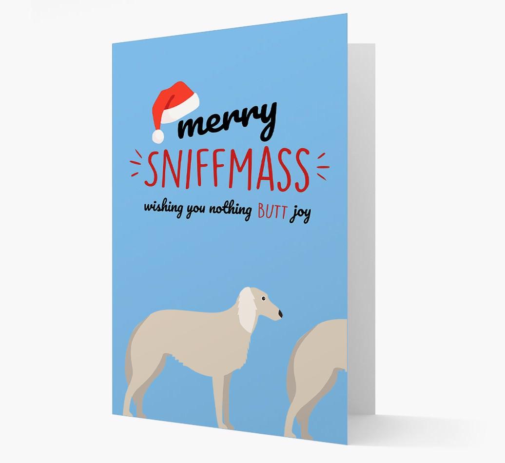 'Merry Sniffmass' - Personalized {breedFullName} Christmas Card