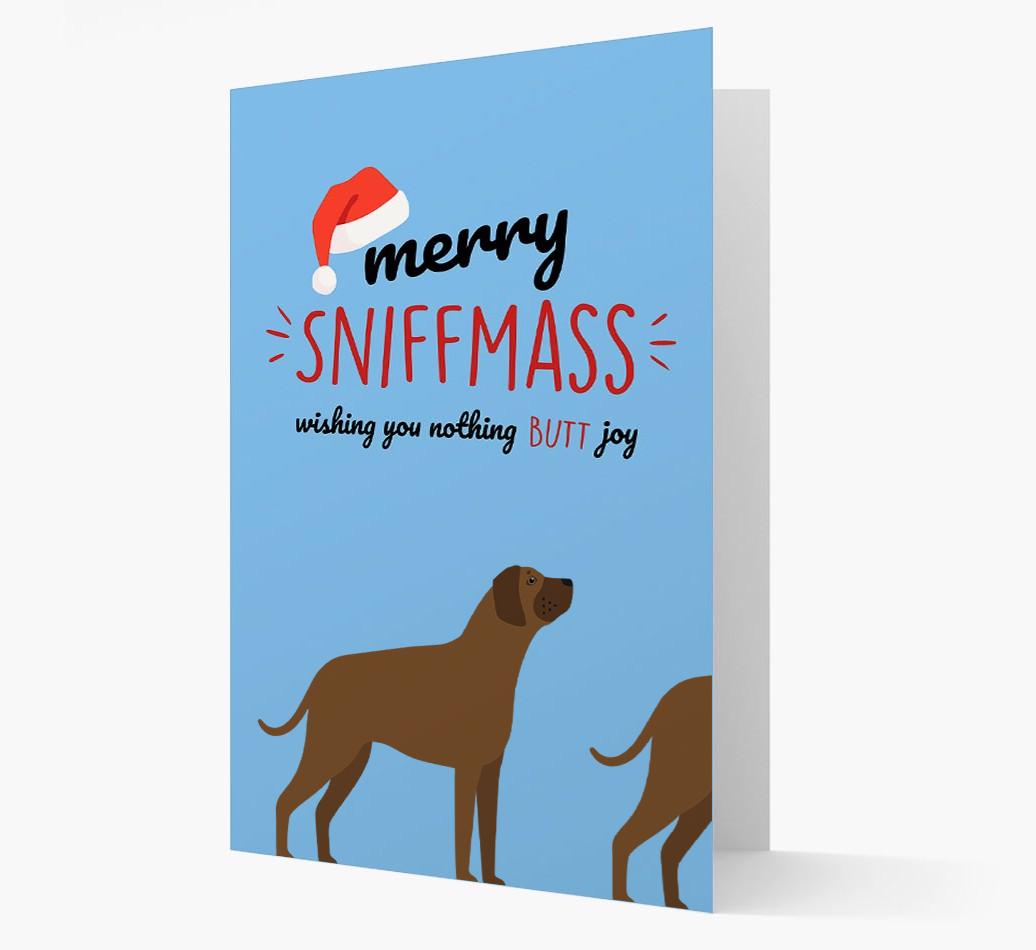 'Merry Sniffmass' - Personalized {breedFullName} Christmas Card
