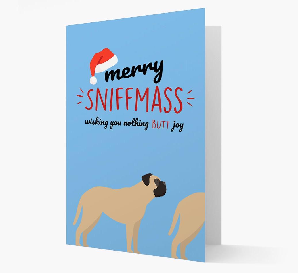 'Merry Sniffmass' - Personalized {breedFullName} Christmas Card