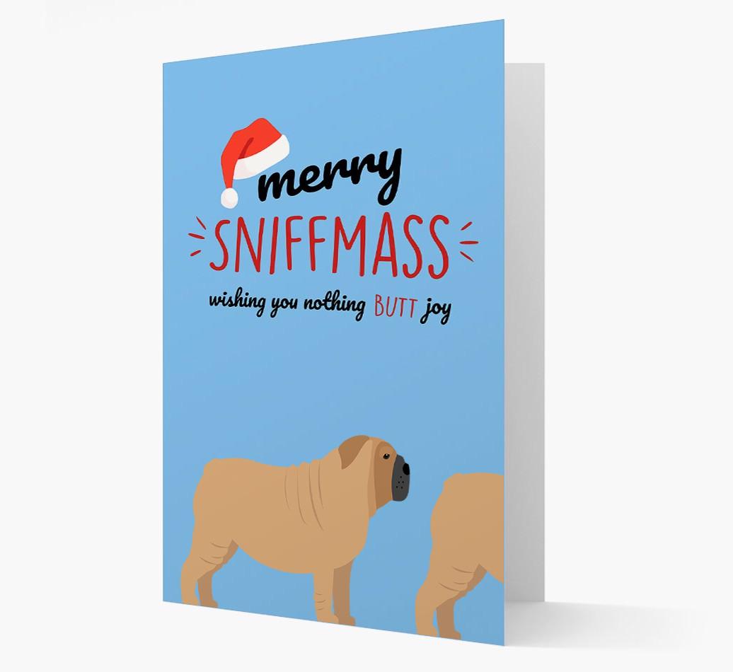 'Merry Sniffmass' - Personalized {breedFullName} Christmas Card
