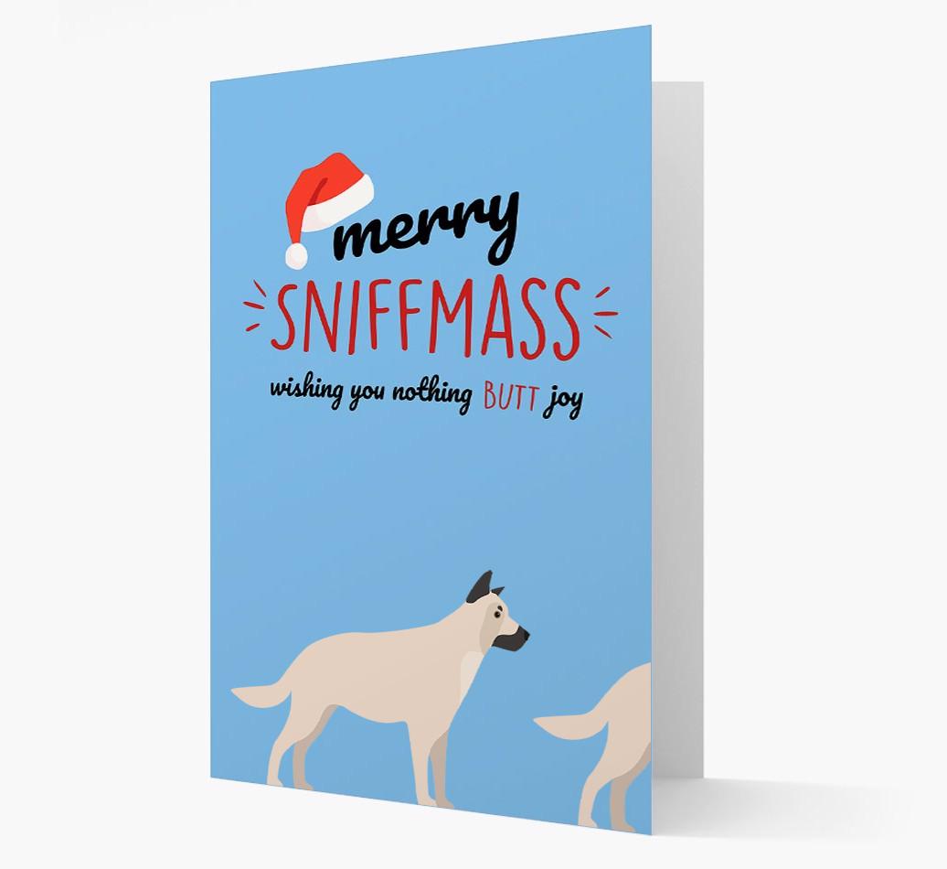 'Merry Sniffmass' - Personalized {breedFullName} Christmas Card