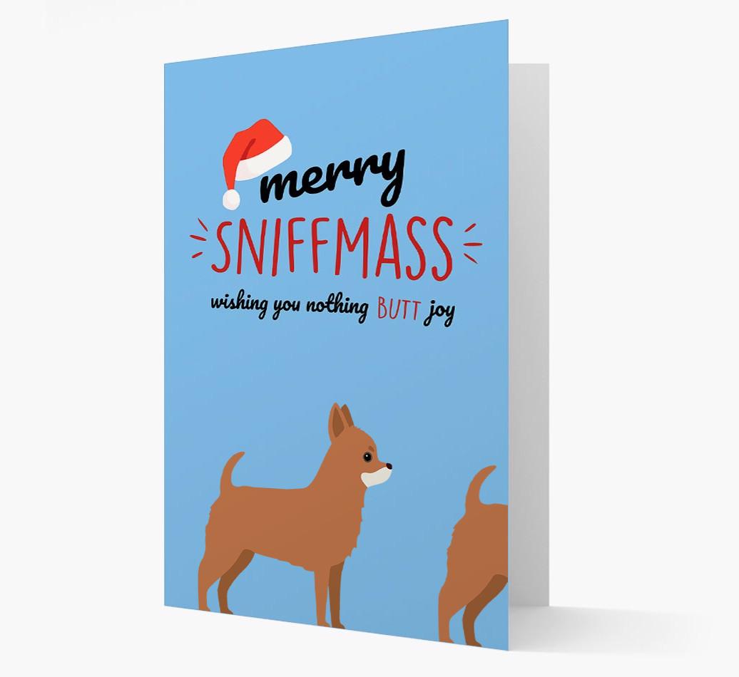 'Merry Sniffmass' - Personalized {breedFullName} Christmas Card