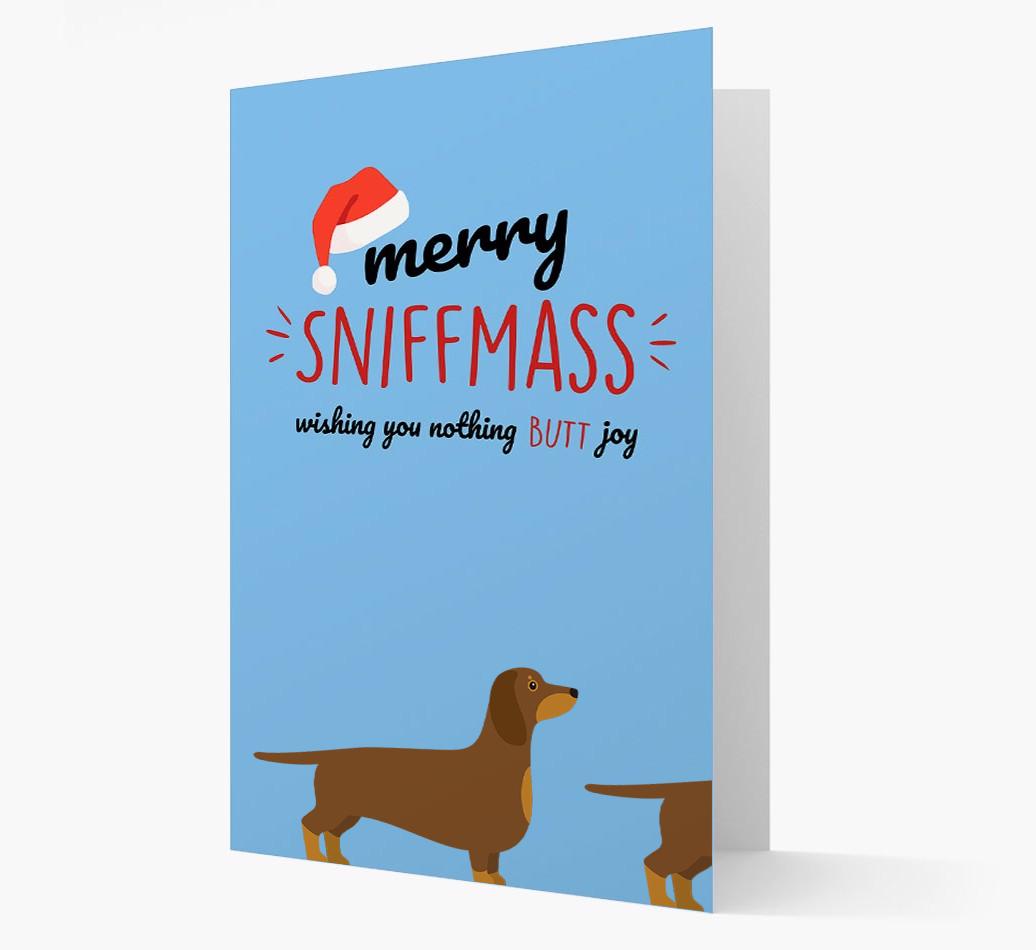 'Merry Sniffmass' - Personalized {breedFullName} Christmas Card