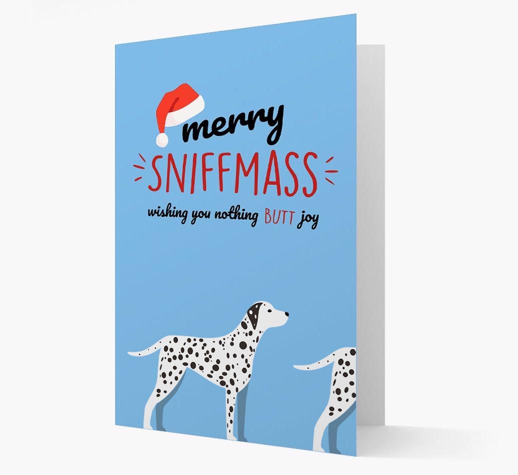 'Merry Sniffmass' - Personalized {breedFullName} Christmas Card