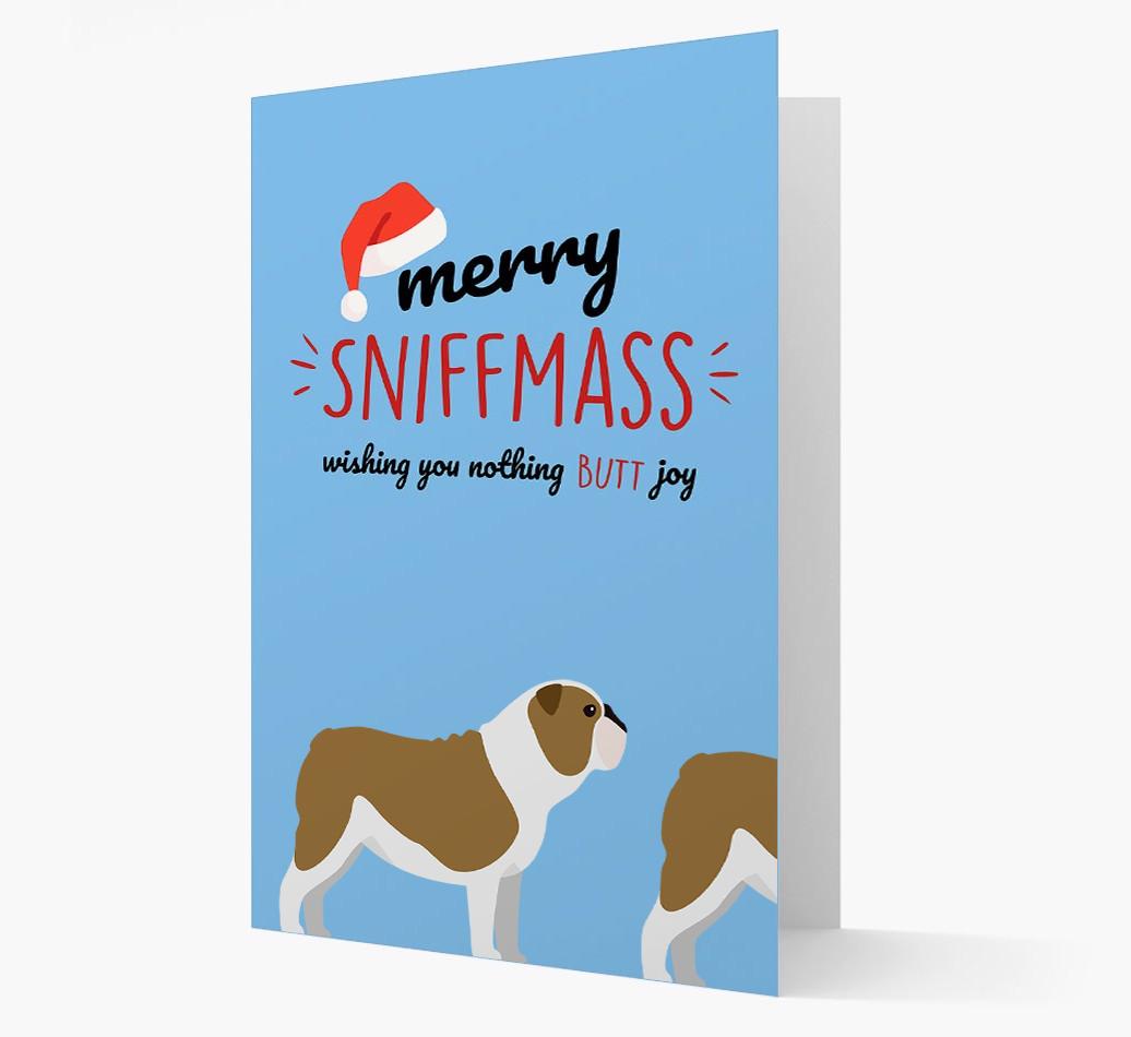 'Merry Sniffmass' - Personalized {breedFullName} Christmas Card