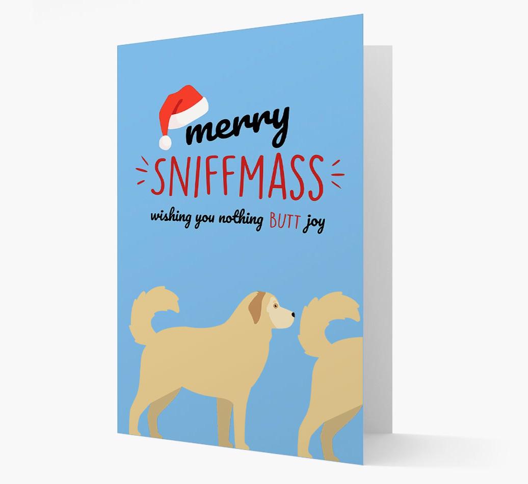 'Merry Sniffmass' - Personalized {breedFullName} Christmas Card