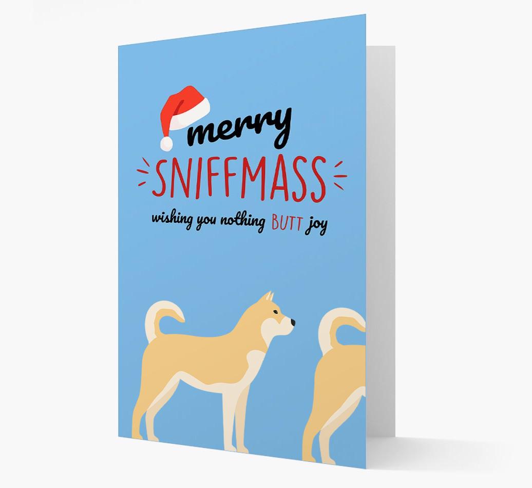 'Merry Sniffmass' - Personalized {breedFullName} Christmas Card
