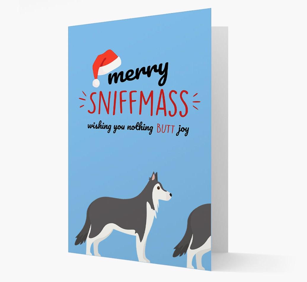'Merry Sniffmass' - Personalized {breedFullName} Christmas Card