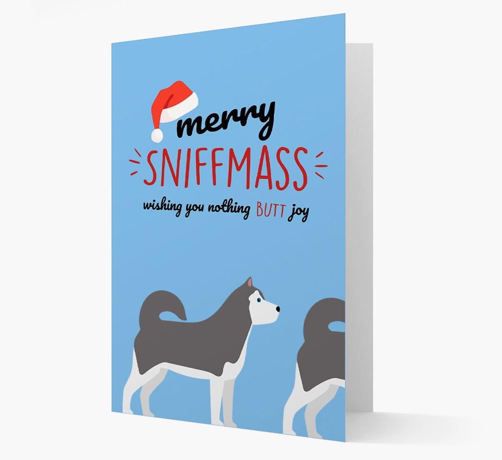 'Merry Sniffmass' - Personalized {breedFullName} Christmas Card