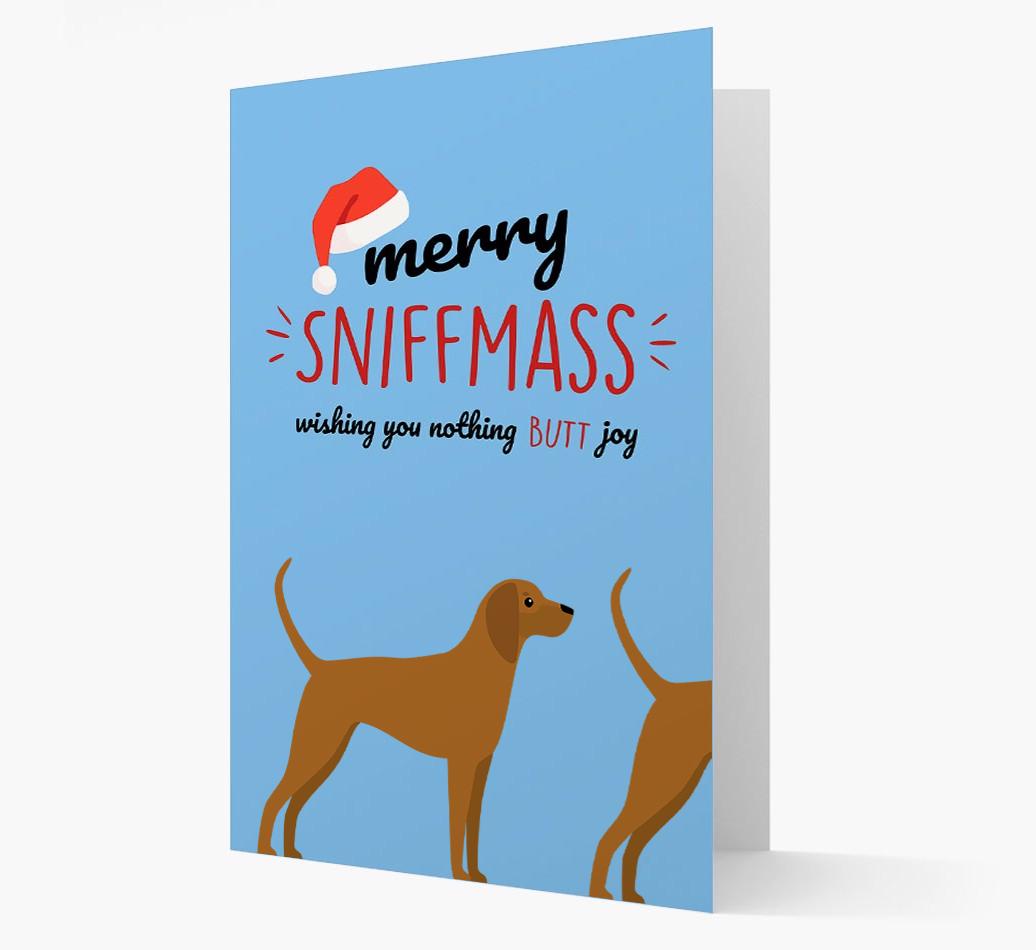 'Merry Sniffmass' - Personalized {breedFullName} Christmas Card