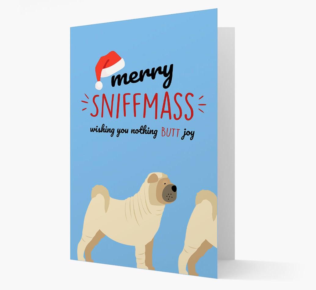 'Merry Sniffmass' - Personalized {breedFullName} Christmas Card