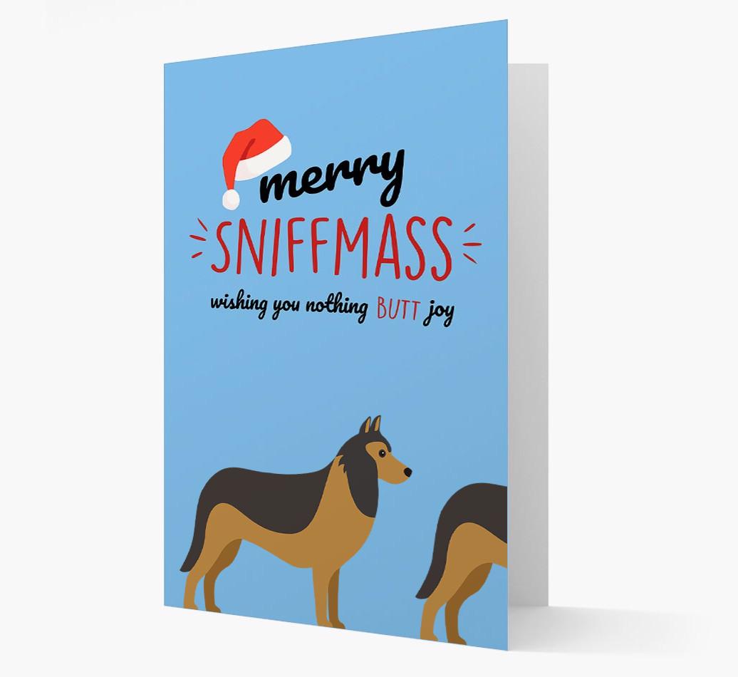 'Merry Sniffmass' - Personalized {breedFullName} Christmas Card
