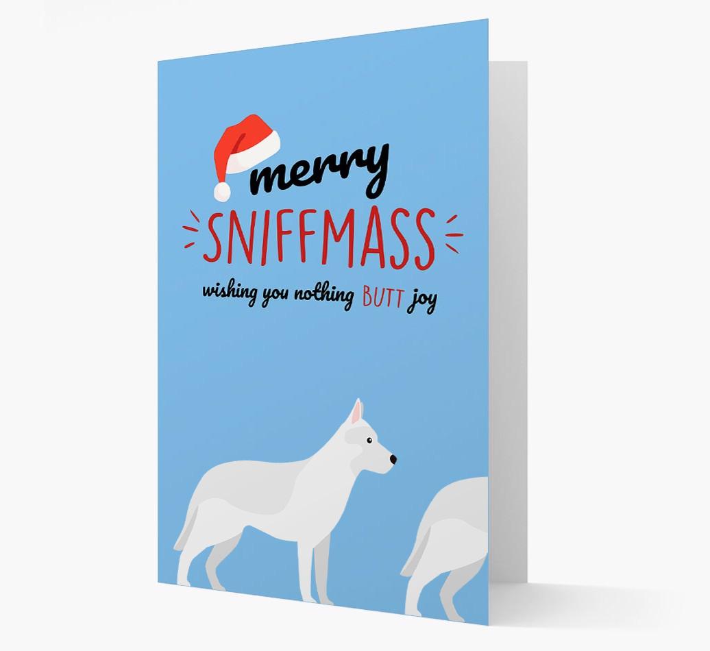 'Merry Sniffmass' - Personalized {breedFullName} Christmas Card