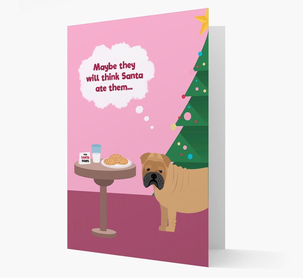 'Santa's Cookies' - Personalized {breedFullName} Christmas Card