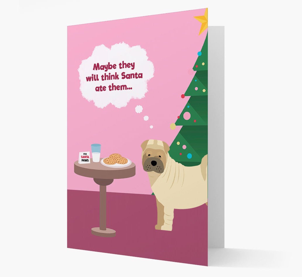 'Santa's Cookies' - Personalised {breedFullName} Christmas Card