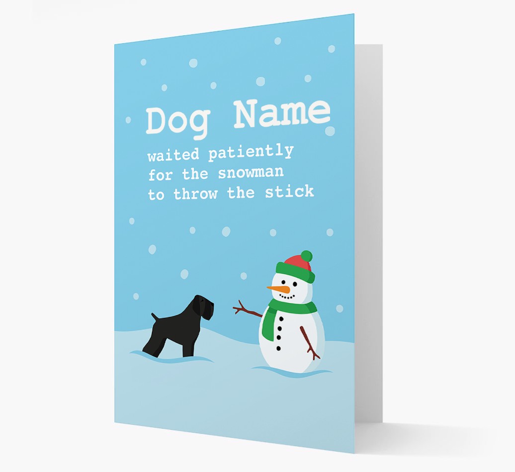 '{dogsName} and Snowman' - Personalized {breedFullName} Christmas Card