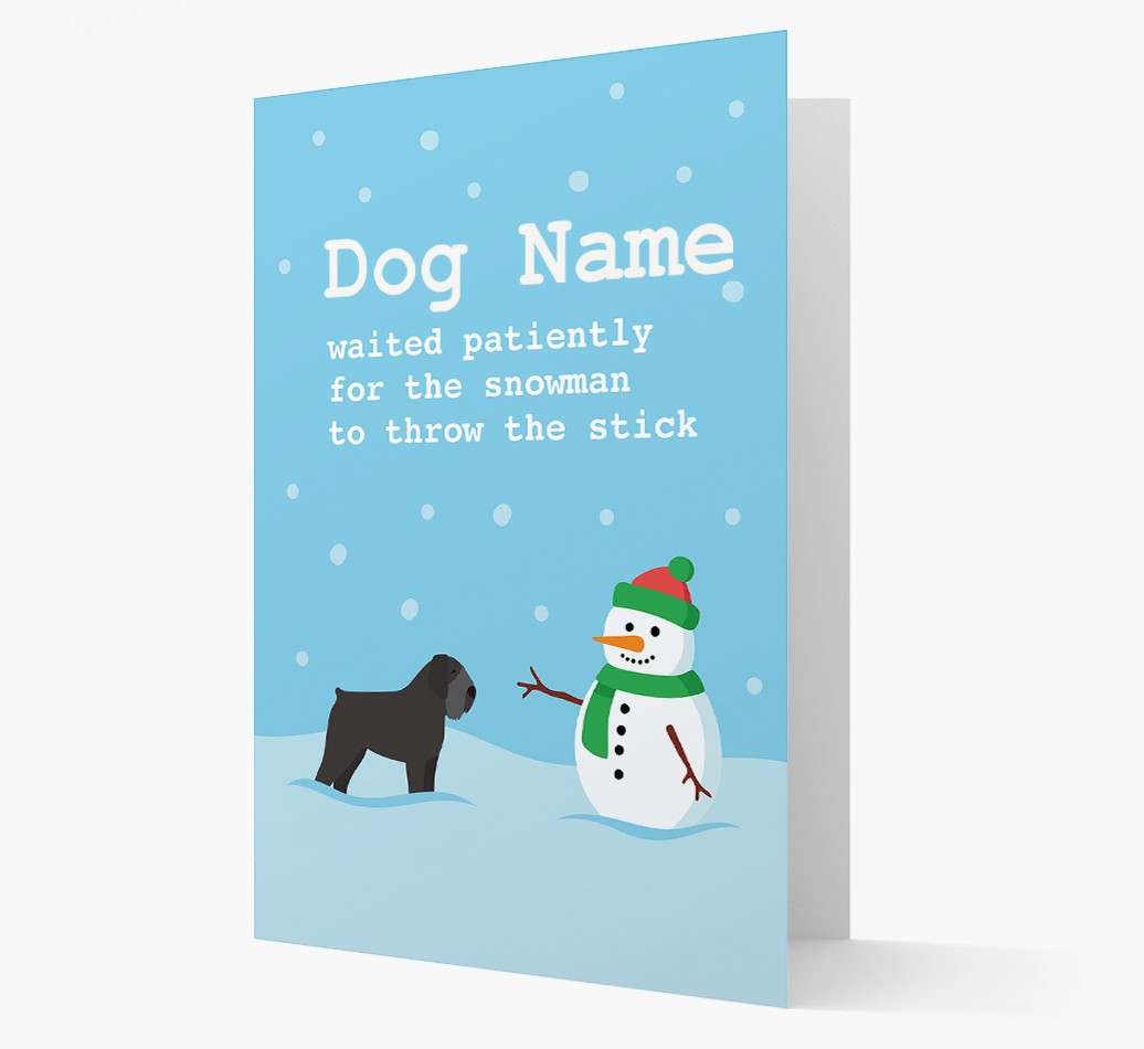 '{dogsName} and Snowman' - Personalized {breedFullName} Christmas Card