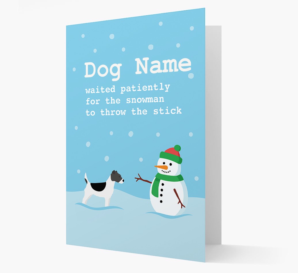 '{dogsName} and Snowman' - Personalised {breedFullName} Christmas Card