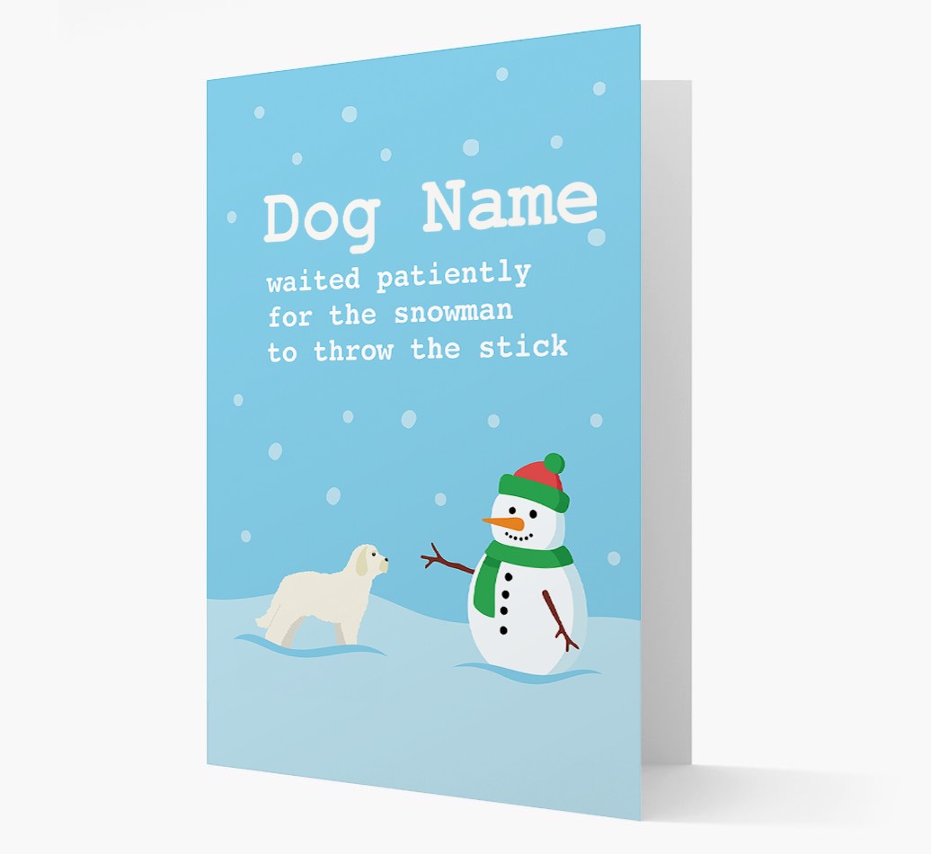 '{dogsName} and Snowman' - Personalized {breedFullName} Christmas Card