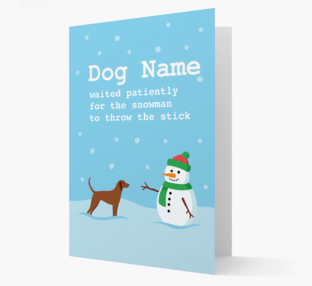 '{dogsName} and Snowman' - Personalised {breedFullName} Christmas Card