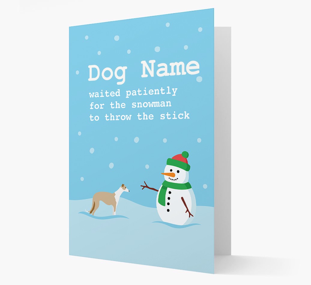 '{dogsName} and Snowman' - Personalised {breedFullName} Christmas Card