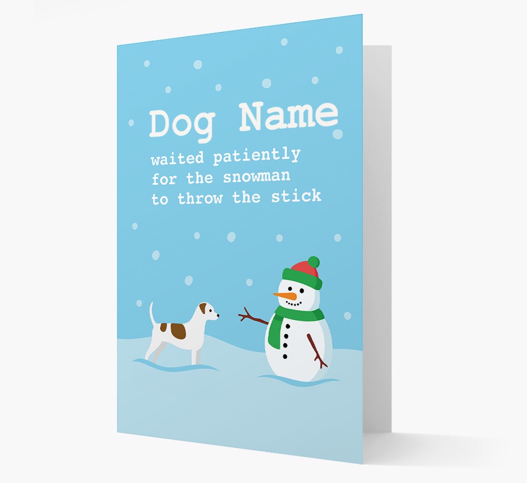 '{dogsName} and Snowman' - Personalized {breedFullName} Christmas Card