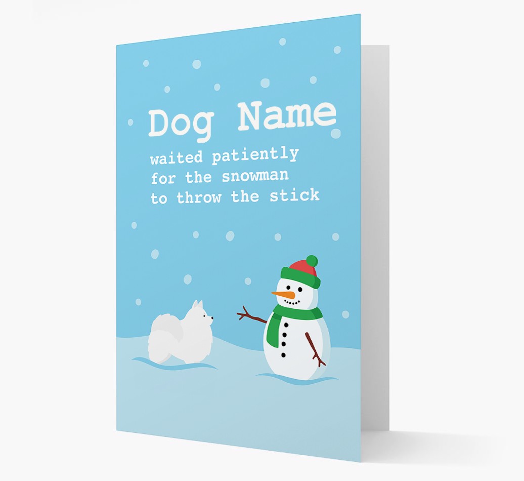 '{dogsName} and Snowman' - Personalized {breedFullName} Christmas Card